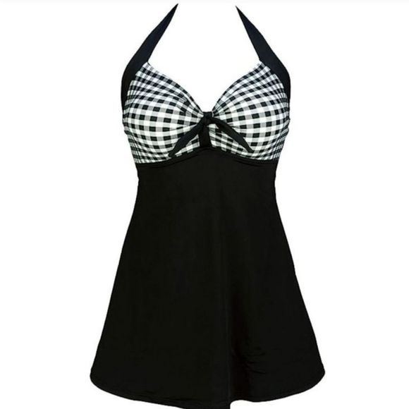 COCOSHIP Vintage Sailor Pin Up Swimsuit Retro One Piece Skirtini Cover Up US 22 - Picture 7 of 8